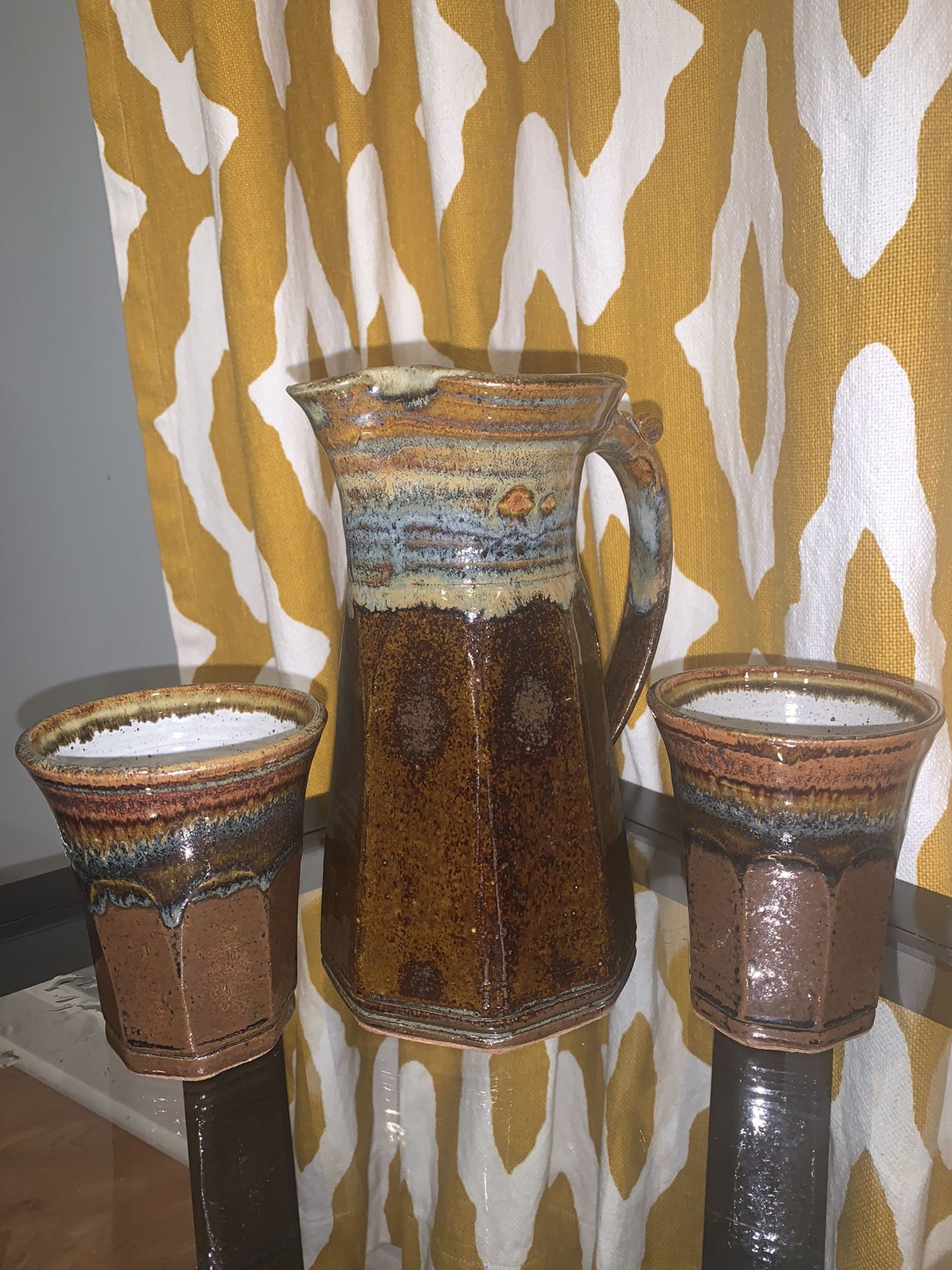 Rustic stoneware glasses