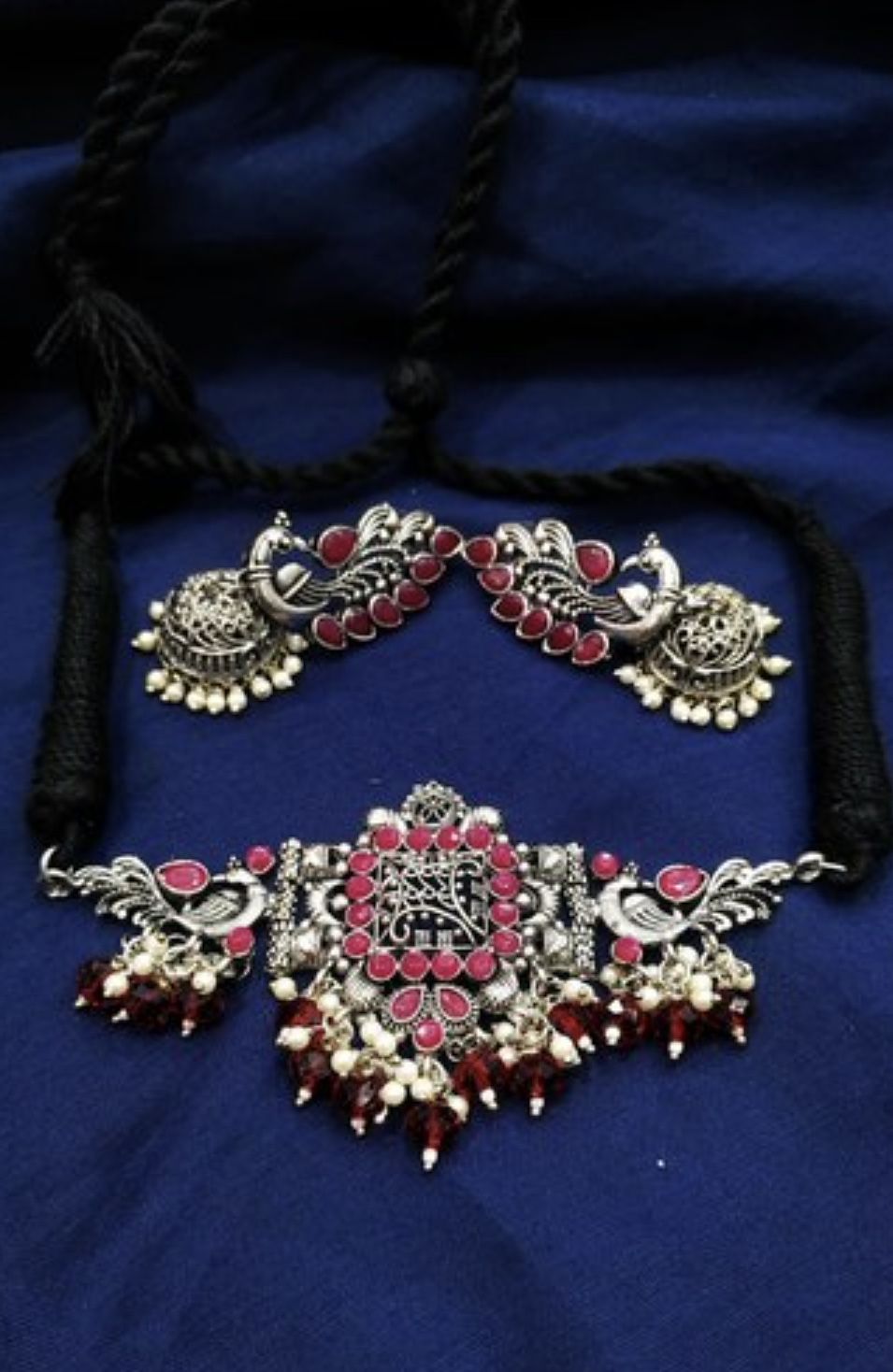 Ethnic Necklace Choker Earrings Set