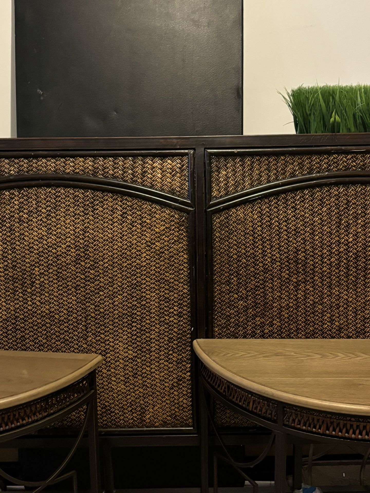 Pier One Full Size Headboard With Two Matching End Tables