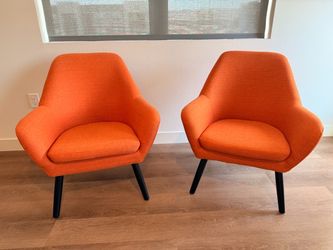 Two (2) Orange Accent Chairs