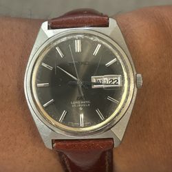 1970 Seiko Lord Matic 5(contact info removed) Black LM Automatic Mens Watch JAPAN