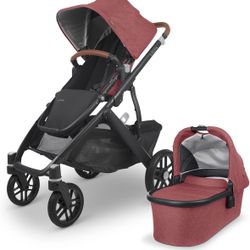 UPPAbaby Vista V2 Stroller w/ Bassinet – Rosewood (Lucy Edition) | New