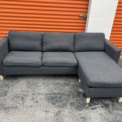 Ikea Grey Reversible Sectional Sofa / Storage 90” L x 58” W