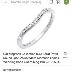 Ladies Wedding Band Guard Ring 