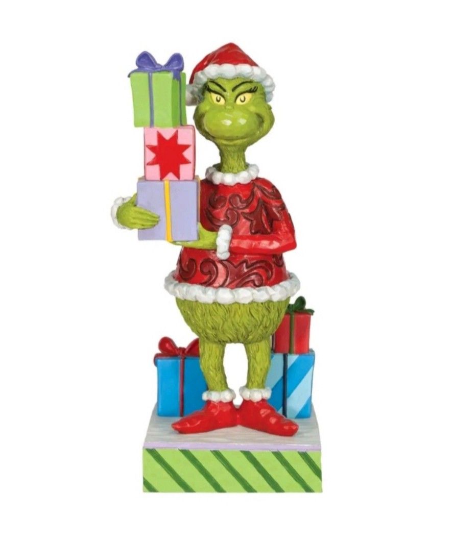 Enesco Jim Shore Grinch Holding Presents Christmas Figurine Holiday Dr. Seuss