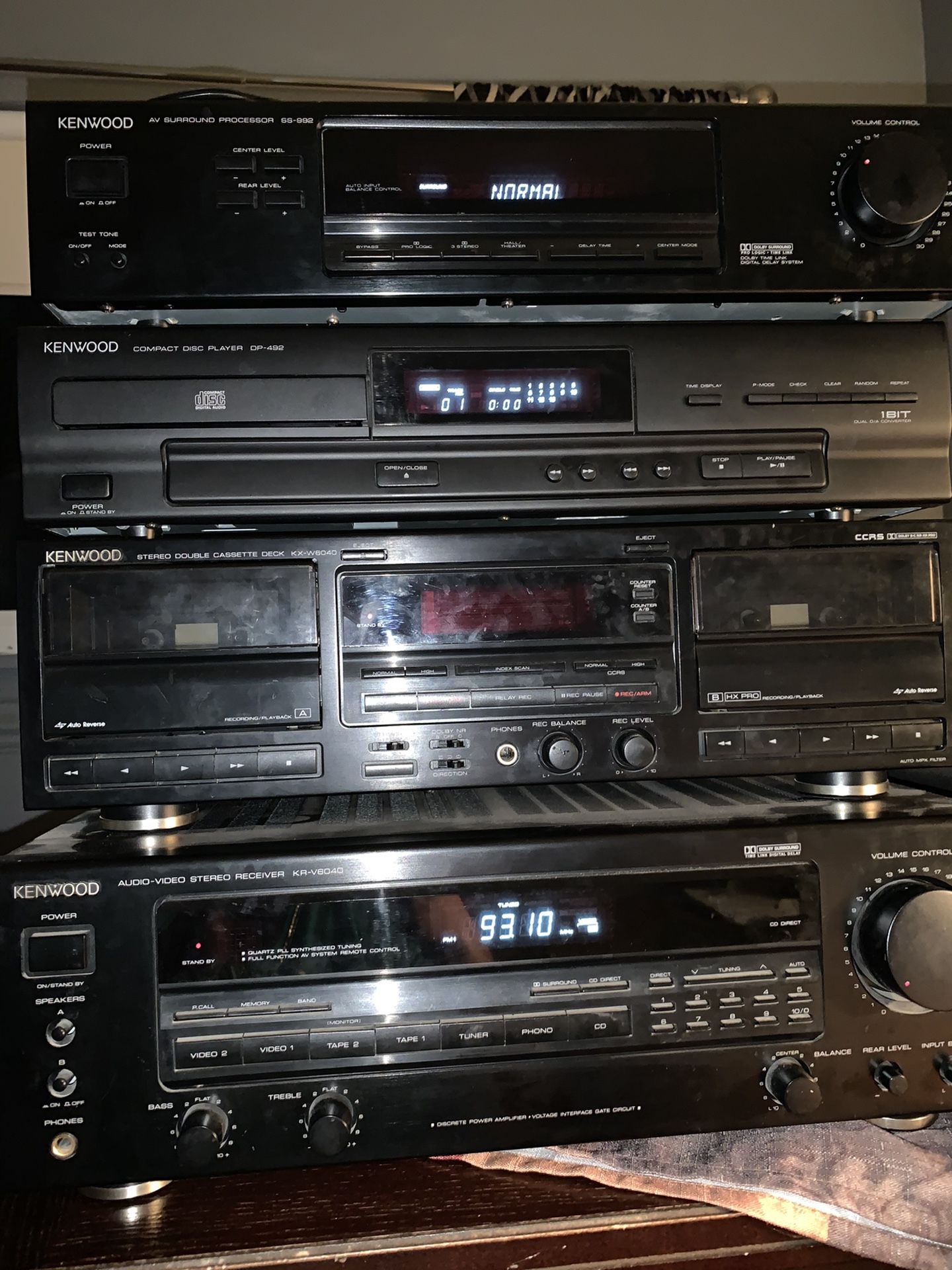 Kenwood audio stereo and Epi speakers