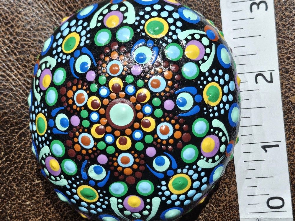 Handpainted Stone Paperweight Stunning