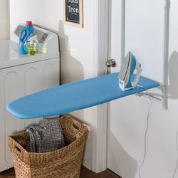 Honey-Can-Do Blue and White Hanging Over-The-Door Ironing Board