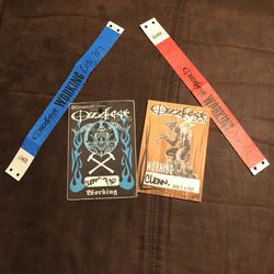 Ozzfest working passes with braclets