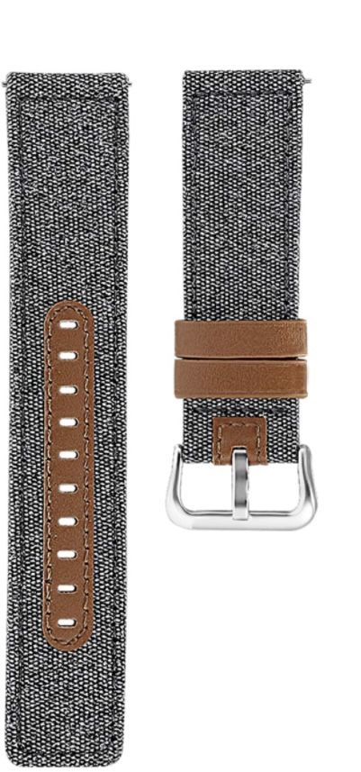 Jobese Compatible With Fitbit Versa Band For Men,canvas Fabric With Genuine Leather