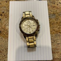 FOSSIL Men's Chronograph Dean Gold-Tone Stainless Steel Bracelet Watch 45mm