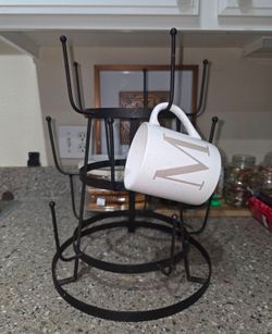 Black Metal Coffee Mug Holder Rack