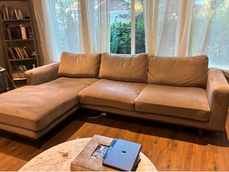 Velvet sofa couch mcm
