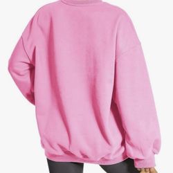 Pink Oversized Crew Sweatshirt Size Small.   (S)