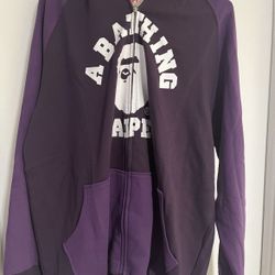 Bathing Ape Purple Hoodie 3xl