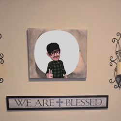 Iron Candle Holders & We Are Blessed Picture Frame Dislplay