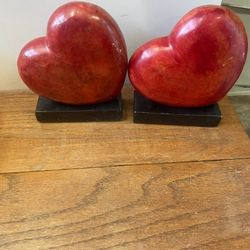 Vintage Marble Italian Heart Bookends Book Holder 