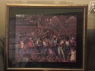 Large Framed Dancing Scene Wall Art Print