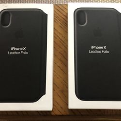 Genuine Original Apple Leather Folio Case Cover For iPhone X And iPhone XS - Black