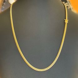 10k solid Yellow Gold brand New Cuban link 21.5” Chain necklace 17.8 grams 3.4mm