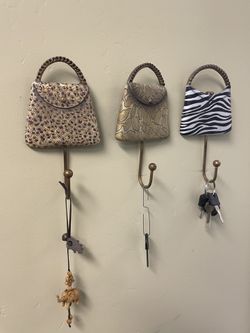 Animal print hooks set of 3 decor