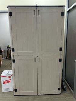 Storage Cabinet - Double Storage Compartment - Khaki - Used
