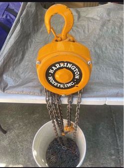 Harrington CF Hand Chain Hoist, Hook Mount, 1 Ton