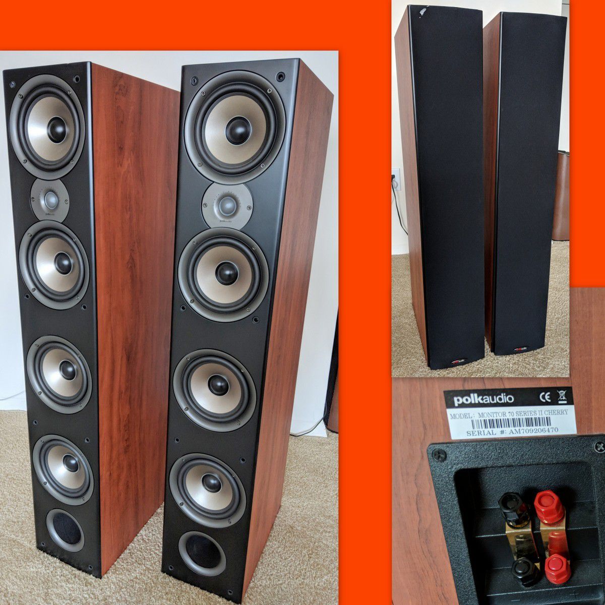Set of 2 - Polk Audio Monitor 70 Series II / Floorstanding Speakers
