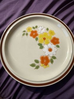 Vintage Plate Homer Garden Hand Painted Stoneware