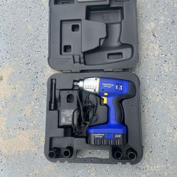 Goodyear Racing 24V Cordless Impact Wrench 1/2" Drive Sockets Battery Ext Case Slightly Used 