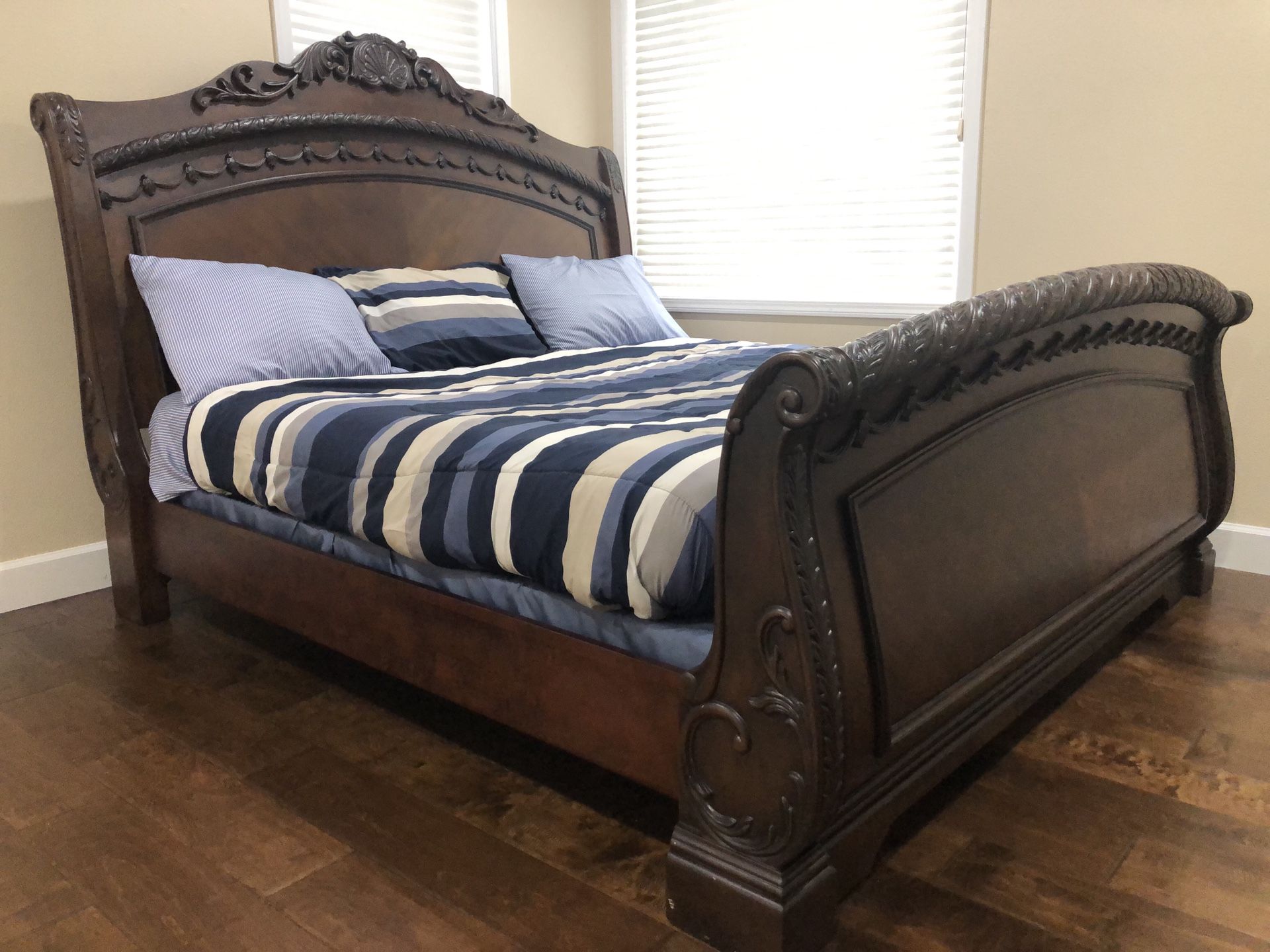 Ashley North shore sleigh Cal-King bed frame for Sale in Dublin, CA ...