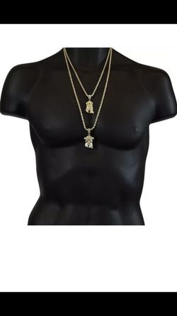 2PC 14KT GOLD PLATED CHAIN SET