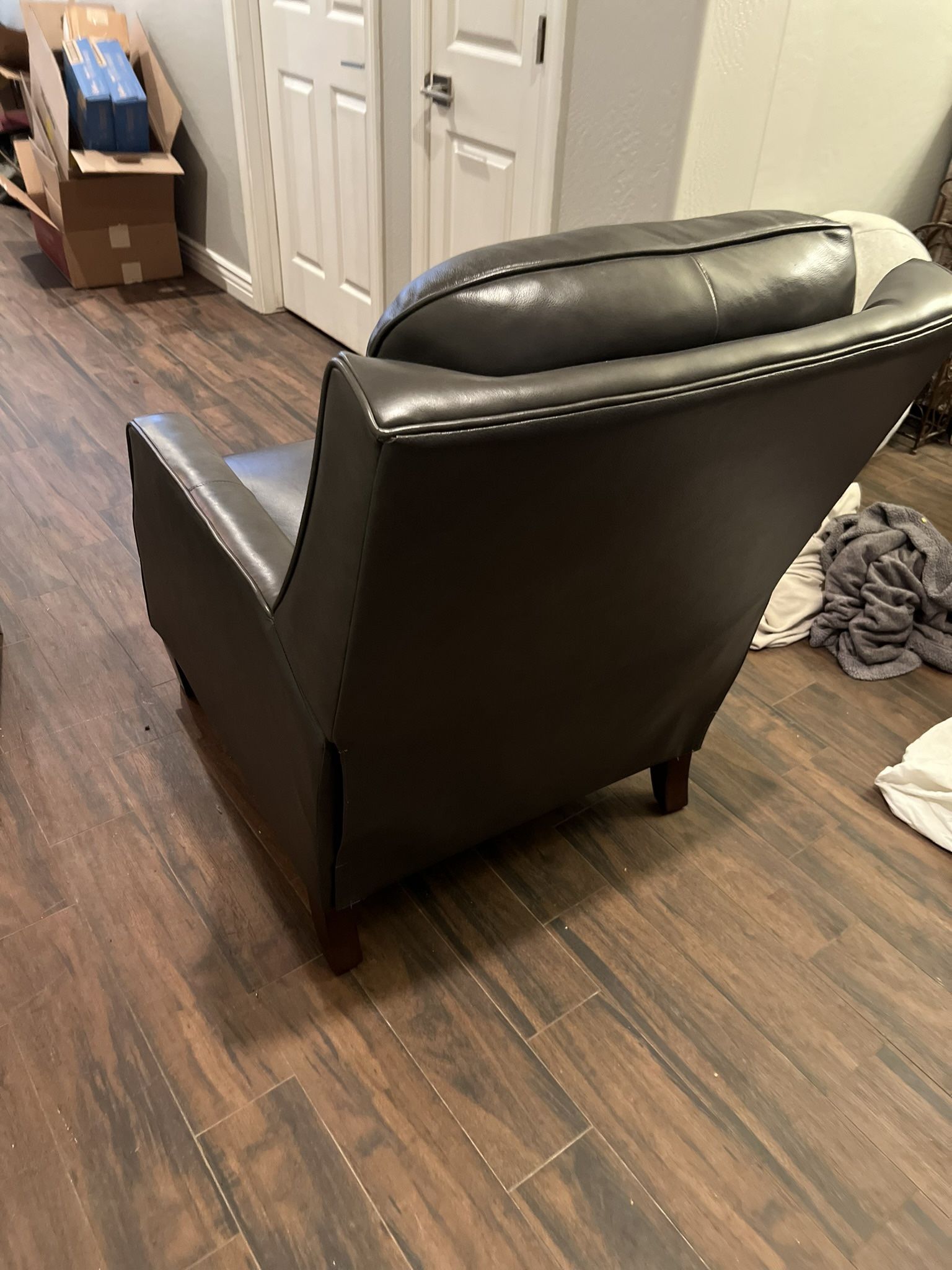 Leather recliner from Living Spaces