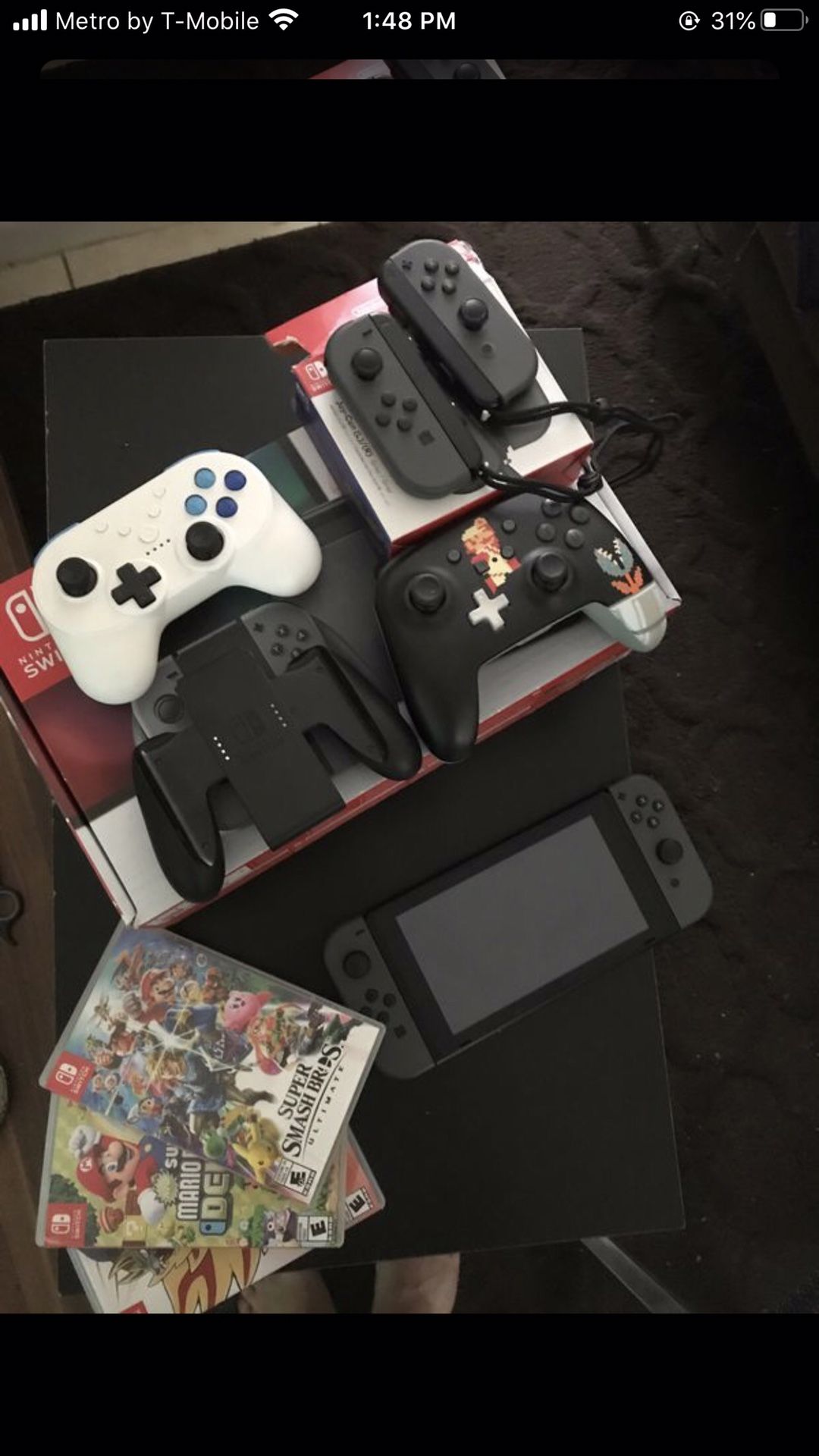 Nintendo Switch 3 games 3 extra controllers bundle