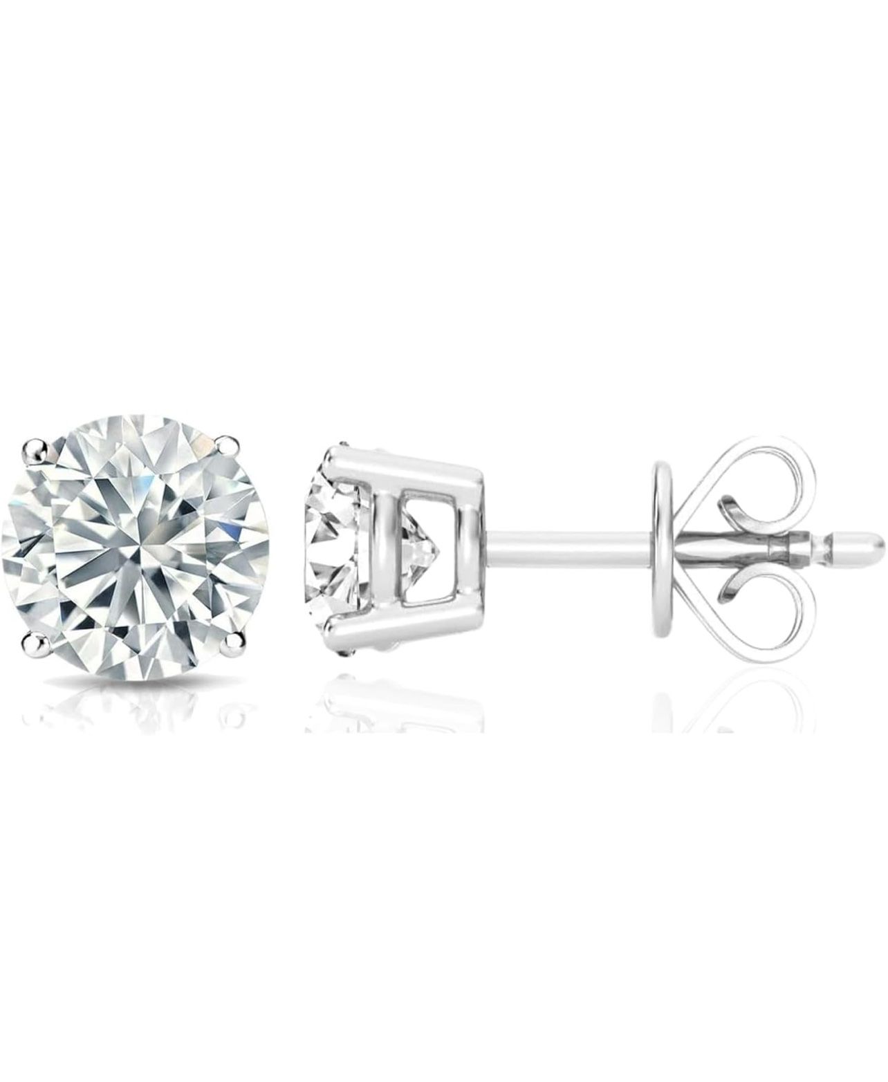 1ct Natural Diamond Studs In 14k White Gold