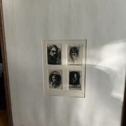 1970s William Patterson Etching “Four Artists”