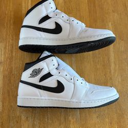 New Nike Air Jordan 1 Mid White Black Reverse Panda Shoes Men’s 12