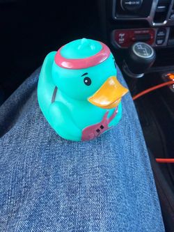 Teal Rock Star Rubber Duck Toy