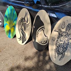 4 Nice Wooden Colorful Artwork Boogie Boards