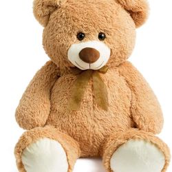 HollyHOME Big Teddy Bear Large Teddy Bear Stuffed Animal Birthday Valentines Day Plush for Kids and Girlfriend 36 inch Tan