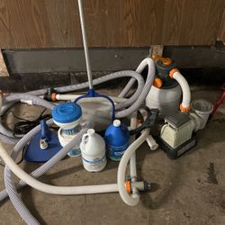 Pool Pump And Cleaning Supplies 