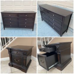 🚚dresser And Nightstand, solid wood size w19/H38/L64 ,drawers slide very smooth. free Delivery.