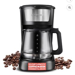 Gourmia One-Touch Switch Black 12-Cup Drip Coffee Maker