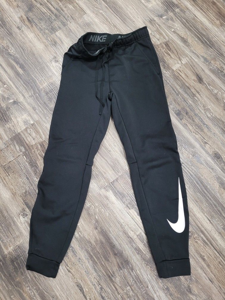 Nike swoosh black training therma fit Jogger Pants. Men's Sz S. EUC