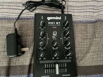 Gemini MM1BT 2-Channel 2-Band EQ Professional Analog DJ Mixer w Bluetooth w/ cables