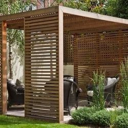 Beautiful privacy wall Frame Planter Box Garden Bed Outdoor Design cedar redwood AC pool equipment cover