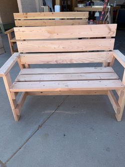 Handmade Wood Outdoor Garden Bench