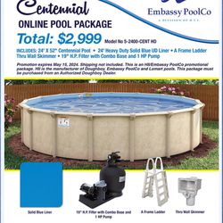 24’ Centennial Pool Special !! Very Limited ! 2,999,00