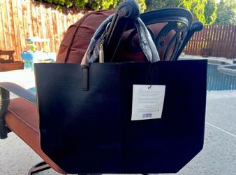 Donna Karan (DKNY) Black Tote Bag with Tassel Accent