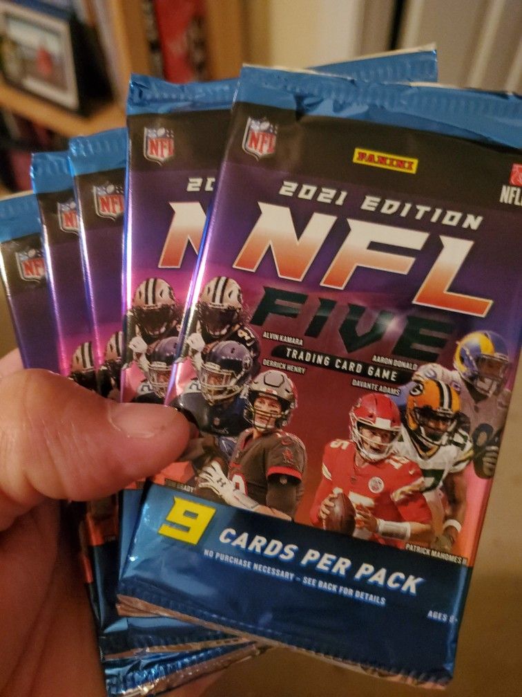 New PANINI 2021 EDITION NFL Five Pack. 9 Cards Per-Pack. SEALED